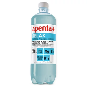 Apenta+ Relax feketeribizli-vörösáfonya-hibiszkusz ízű szénsavmentes üdítőital vitaminokkal 750 ml