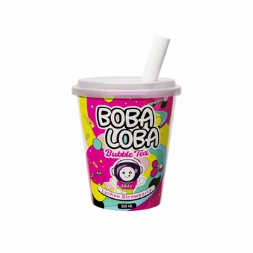 Boba Loba Eper-licsi üdítő bobával 350ml