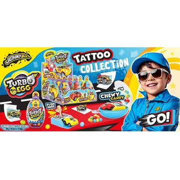 Johny bee turbo egg játék és cukorka 12x10g