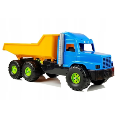 Játék műanyag óriás dömper szállító jármű 80 cm 5027 kék-sárga