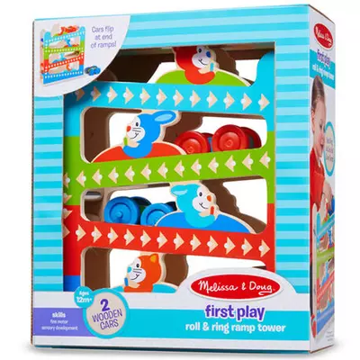 Cikk-cakk autópálya fa játék 2db autóval - Melissa & Doug