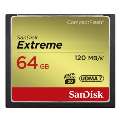 Sandisk cf extreme 64 GB memóriakártya 120mb/s 85mb/s SDCFXSB-064G-G46 (124094)