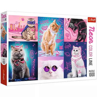 Neon Color Line: Szuper macskák 1000db-os puzzle - Trefl