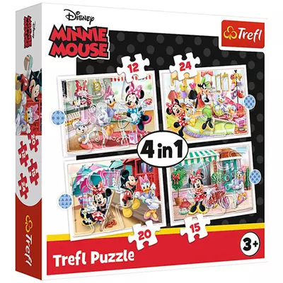 Minnie Egér és barátai 12,15,20,24db-os 4 az 1-ben puzzle - Trefl