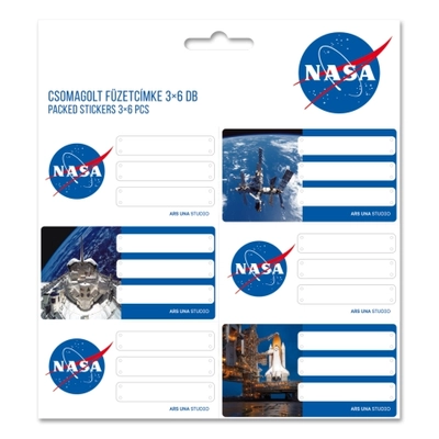 Ars Una: NASA csomagolt füzetcímke 3x6db