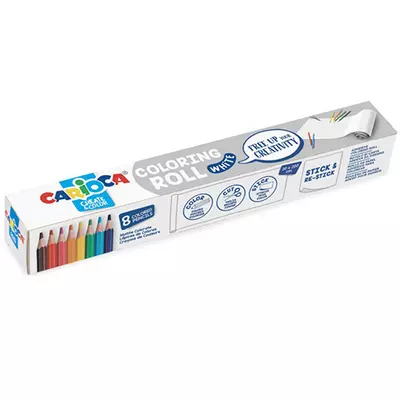 Öntapadós színezőhenger 8db színes ceruzával - Carioca