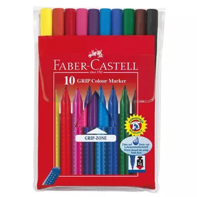 Grip színes kimosható filctoll 10db-os szett - Faber-Castell