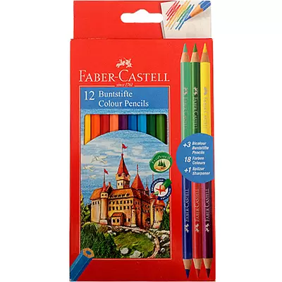 Faber-Castell: Színes ceruza 12db-os + 3db Bicolor
