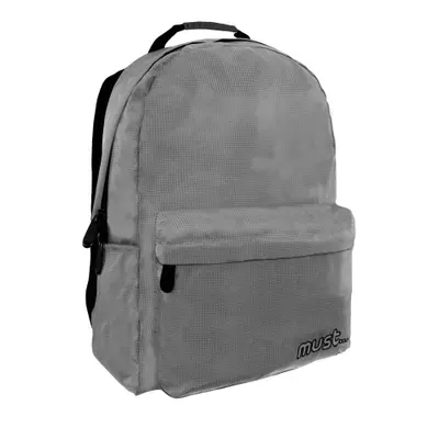 Must Ripstop szürke iskolatáska hátizsák 42x32x17cm