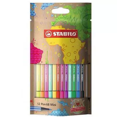 Stabilo: Pen 68 Mini 12db-os színes filctoll szett