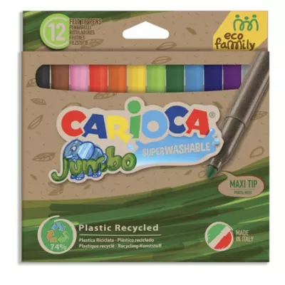 Eco Family Jumbo 12db-os színes filctoll szett - Carioca