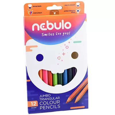 Nebulo: Jumbo háromszög alakú színes ceruza készlet 12db-os szett