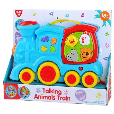 Playgo: Vidám állatos baby vonat hanggal és zenével