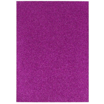 Spirit: Öntapadós csillámos dekorációs habszivacs lap lila színben A/4 1db