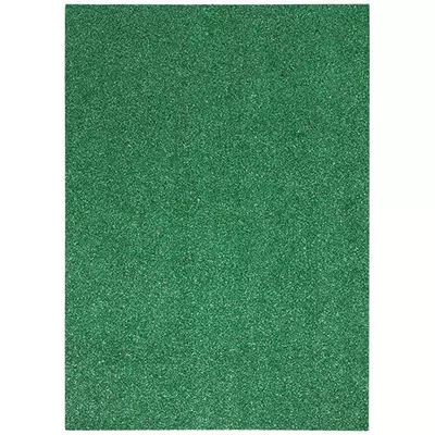 Spirit: Öntapadós csillámos dekorációs habszivacs lap mélyzöld színben A/4 1db