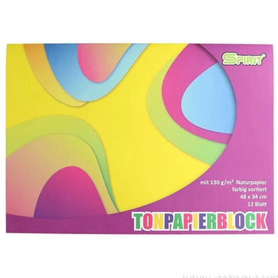 Spirit: Kollázs papír szett 130g-os színes lapokkal 12db-os csomag