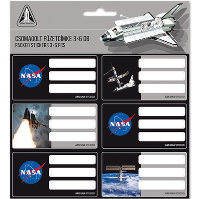 Ars Una: NASA csomagolt füzetcímke 3x6db-os