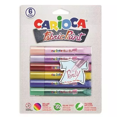 Textilfestő szett 6 színnel - Carioca