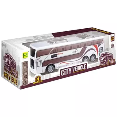 RC Távirányítós Travel Bus Station Busz fénnyel 27MHz 1/32