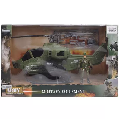 Army katonai helikopter figurával