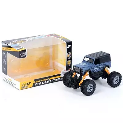 Off-Road hátrahúzós szürke Land Rover terepjáró 1/32