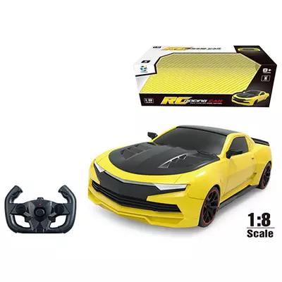 RC Távirányítós XXL Chevrolet Camaro sárga-fekete sportautó 1:8-as méretarányban