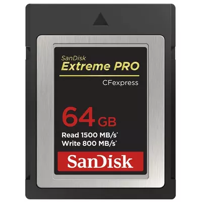 Sandisk Cf express extreme pro® kártya 64GB, Type B, 1500MB/s, 800MB/s (186484)