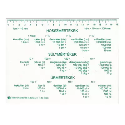 Mértékegység táblázat hosszmérték súlymérték űrmérték