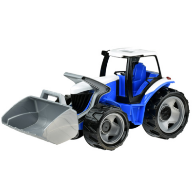 LENA: Óriás traktor homlokrakodóval kék/fehér 62cm