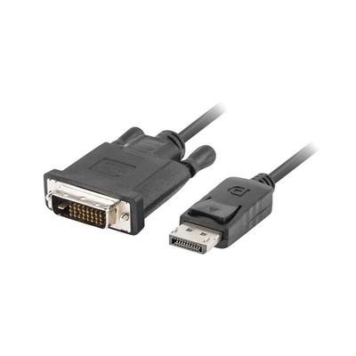 Lanberg Displayport male V1.2 - DVI-D male (24+1) dual link fekete kábel, 1.8m