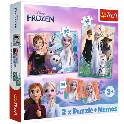 Disney: Jégvarázs 2.- Hercegnők a földjükön puzzle és memóriakártya 2 az 1-ben szett - Trefl