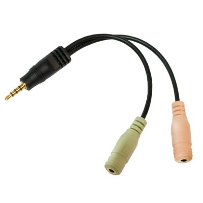 Logilink Audio adapter 3.5 stereo 4p. male to 2 x 3.5 stereo female