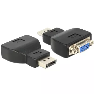 Delock Adapter Displayport-dugós csatlakozó > VGA-csatlakozóhüvely fekete