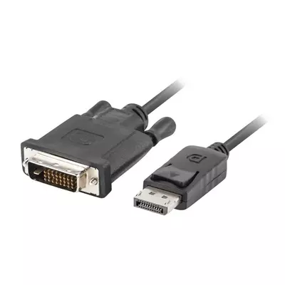 Lanberg Displayport male V1.2 - DVI-D male (24+1) dual link fekete kábel, 1m