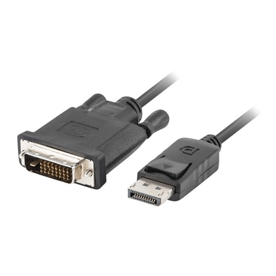 Lanberg Displayport male V1.2 - DVI-D male (24+1) dual link fekete kábel, 3m