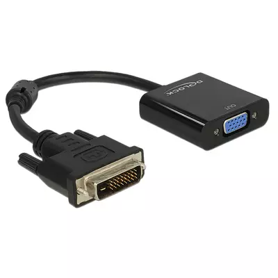 Delock Adapter DVI-D 24+1-dugós csatlakozó > VGA-csatlakozóhüvely fekete