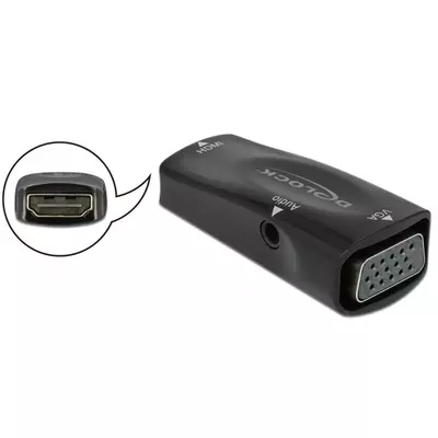 Delock Átalakító HDMI-A aljzat - VGA aljzat 1080p audioval