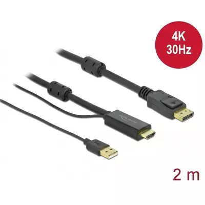 Delock HDMI - DisplayPort-kábel 4K 30 Hz 2 m