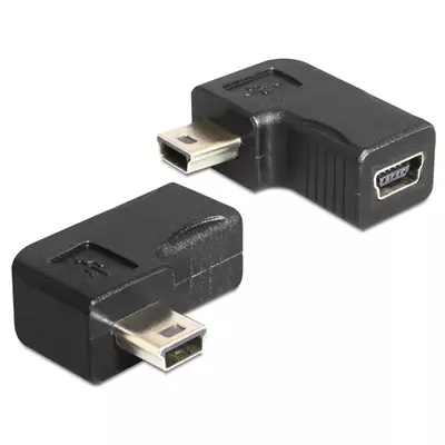 Delock USB-B mini 5 pin apa / anya adapter 90°-ban elforgatott