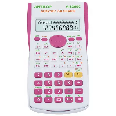 Tudományos számológép 240 funkciós rózsaszín színben 85X160X23mm 8200C