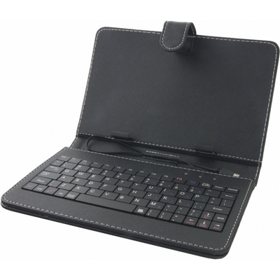 Esperanza 7" Univerzális tablet tok + billentyűzet (angol), fekete