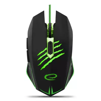 Esperanza Claw MX209 Gamer vezetékes optikai egér 6D, USB, fekete-zöld