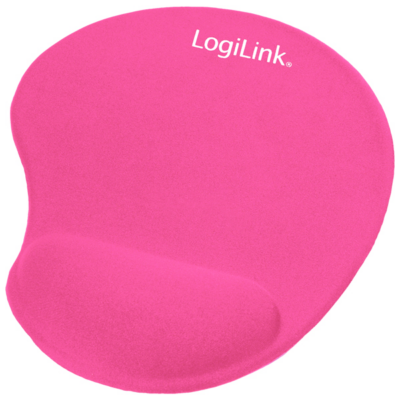 LogiLink Egérpad, géles csuklótámasszal, pink