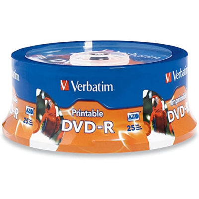 dvd-r verbatim 4.7gb x16 printable (cake 25)