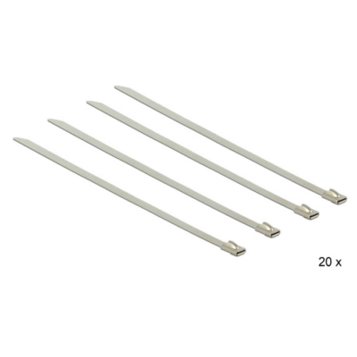 Delock Rozsdamentes acél kábelkötegelők, 150 x 4,6 mm (H x Sz), 20 darab