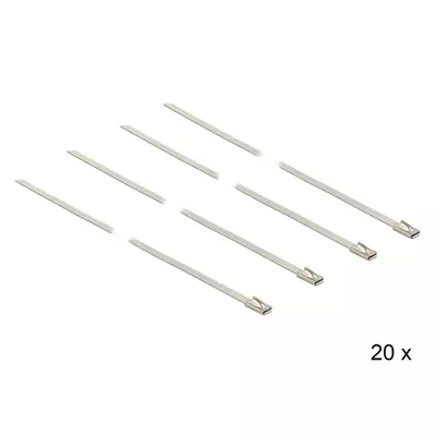 Delock Rozsdamentes acél kábelkötegelők, 350 x 4,6 mm (H x Sz), 20 darab