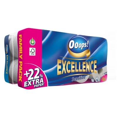 OOOPS! excellence toalett papír 16 tekercs 3 retegű
