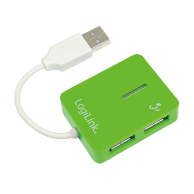 LogiLink "Smile" USB 2.0 4 portos hub, zöld