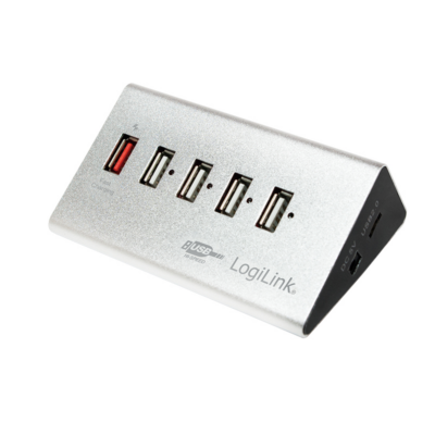 LOGILINK USB 2.0 nagy sebességű Hub 4 portos, + 1x gyors-töltő port