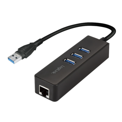 Logilink USB 3.0 3-port Hub with Gigabit Ethernet Adapter